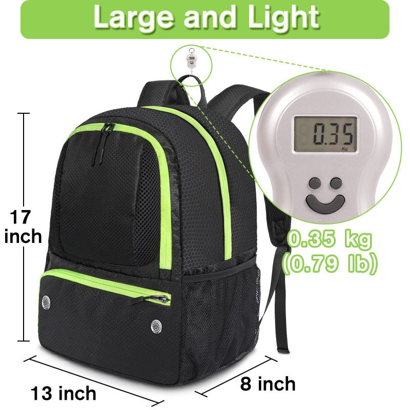 Sporty backpack with compartments for soccer, water bottle, and shoes Bowlift