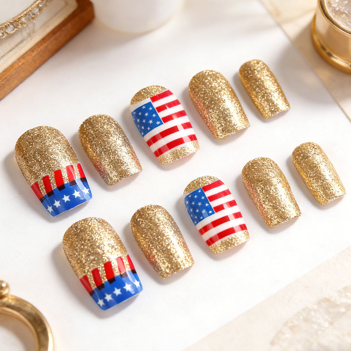 Sparkling Patriotic Nail Art Bowlift
