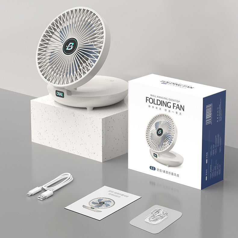 Portable Mini Desktop Fan, USB Rechargeable Adjustable Wall-Mount Fan | Bowlift