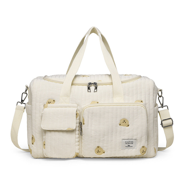Multi-Pocket Quilted Travel Duffel Bag Bowlift