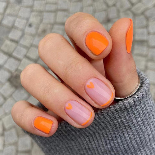 Creative Nail Art with Heart Designs and Neon Accents Bowlift
