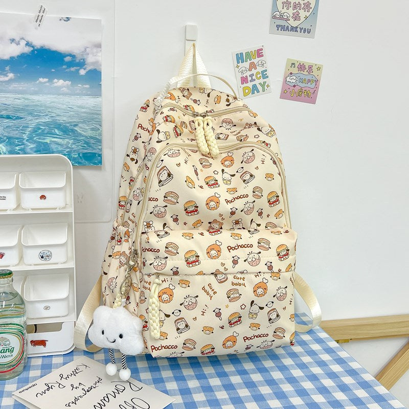 Whimsical Character Print Backpack