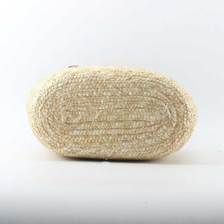 Braided basket bag with elegant leather handles Bowlift