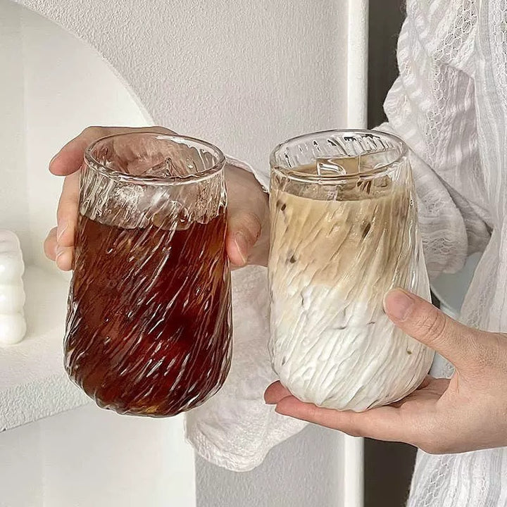 Twisted Textured Hand-Blown Glass Tumbler Set Bowlift