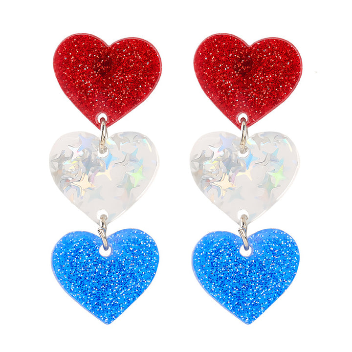 Women nan enamel horseshoe earrings with star motif and fishhook closure Bowlift