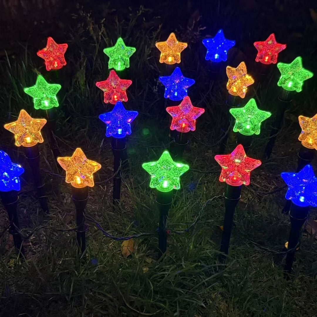 Crescent Moon Solar Garden Stake Lights Bowlift