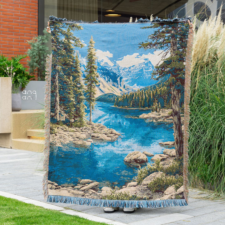 Scenic Landscape Woven Throw Blanket