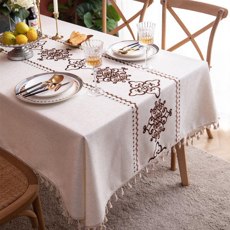 Elegant Embroidered Tablecloth