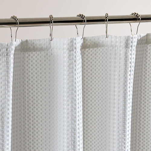 Textured Waffle Shower Curtain Bowlift