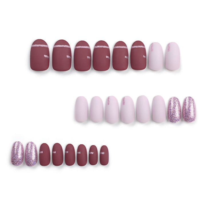 Elegant Nail Art with Glitter and Matte Effects Bowlift