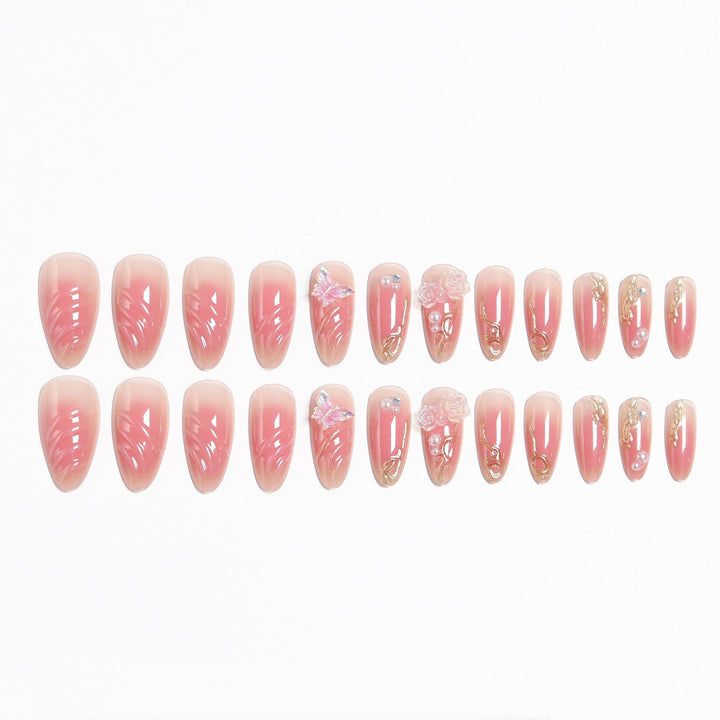 Artificial nail set with elegant blooming 3D decorations Bowlift 1788236934