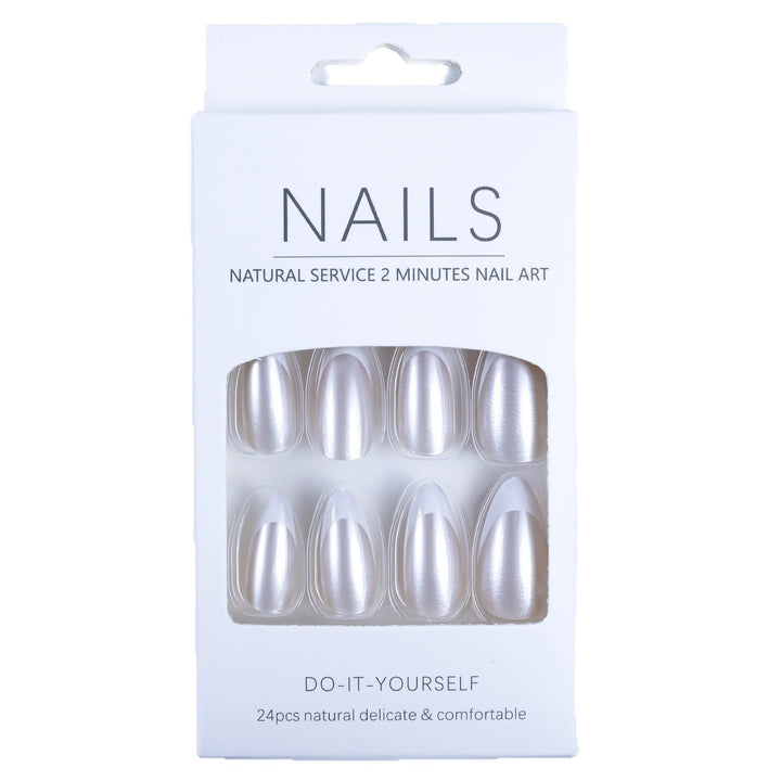 Artificial nails with elegant French design and high-gloss finish Bowlift