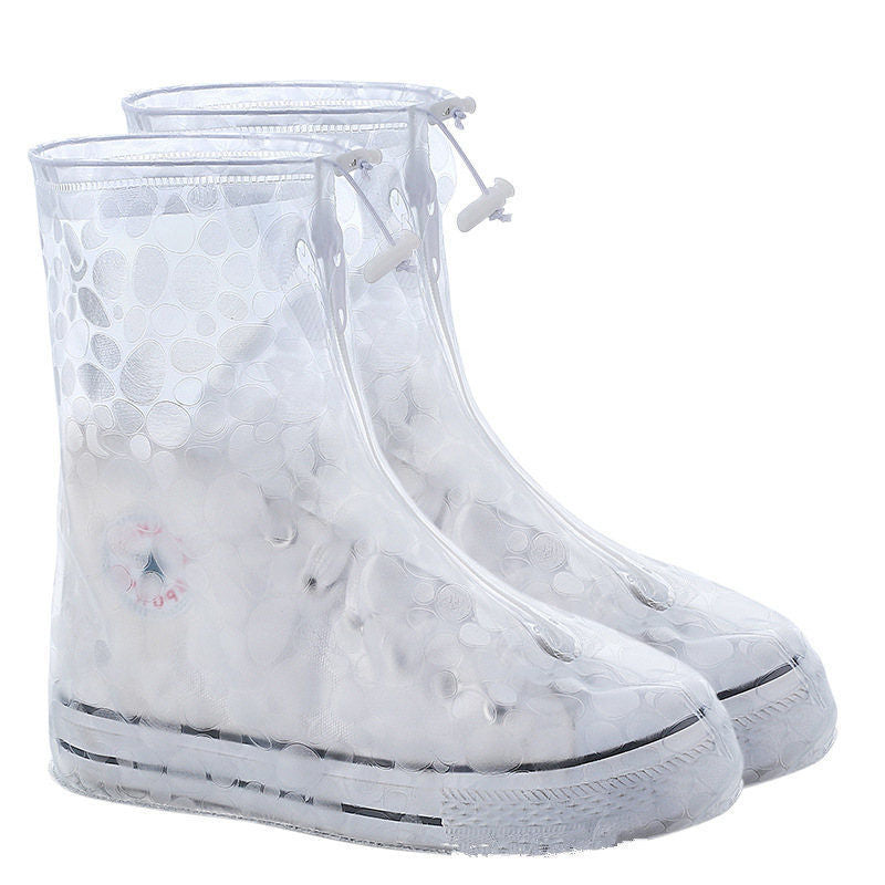 Waterproof Reusable Non-Slip Rain Boot Covers with Front Zip Seal and Adjustable Drawcord Bowlift