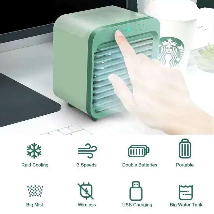 Unisex one size compact personal evaporative desk cooler with adjustable directional louvers USB-powered humidifying fan Bowlift