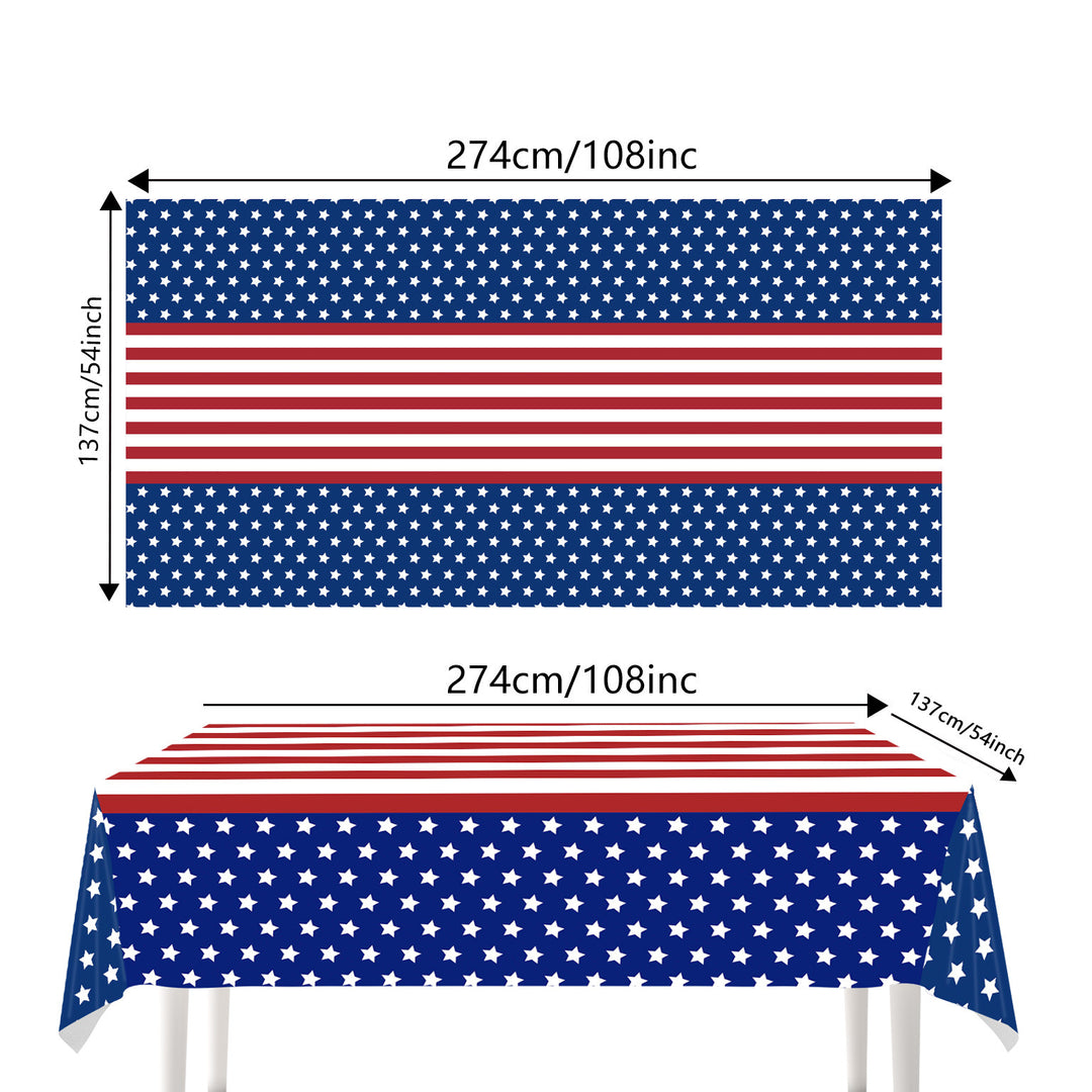 Unisex nan Patriotic Anniversary Disposable Tableware Party Kit with Stars Stripes Plates Cups Napkins Cutlery Banner Bowlift