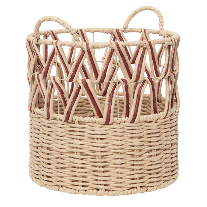 Braided storage basket with elegant accents