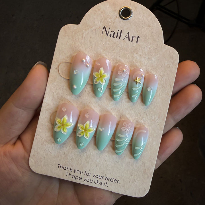 Floral-Accent Press-On Nail Art Kit Bowlift