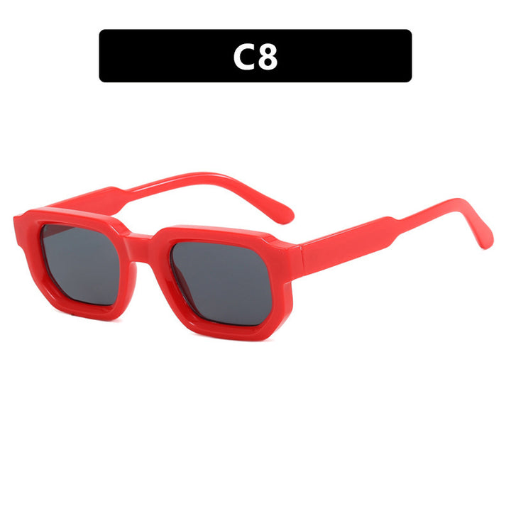 Women geometric sunglasses with fashionable high-gloss frame Bowlift