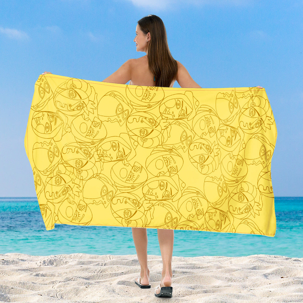 Beach towel with cheerful salamander and ice cream design Bowlift