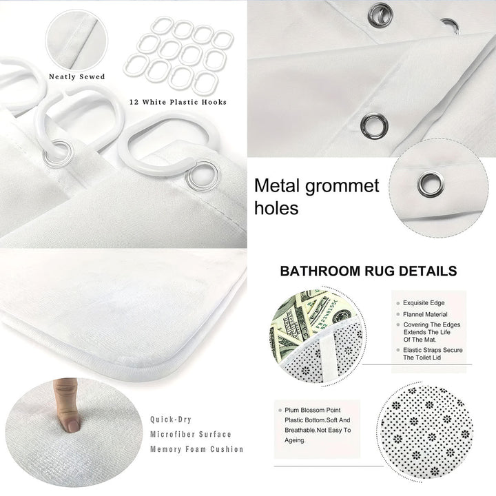 Digital Dollar Bill Bathroom Set Bowlift