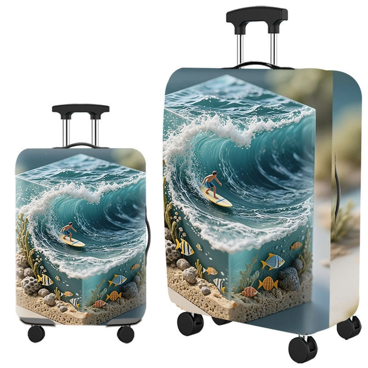 Artistic Cat-Themed Hard Shell Suitcase Bowlift
