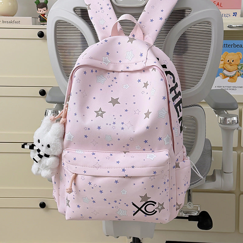 Charming Star Print Bunny Backpack