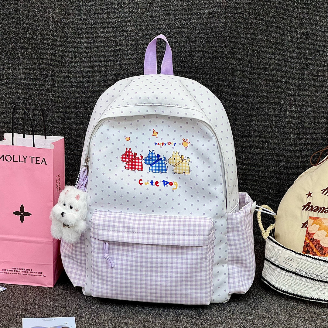 Adorable Illustrated Dog-Themed Backpack