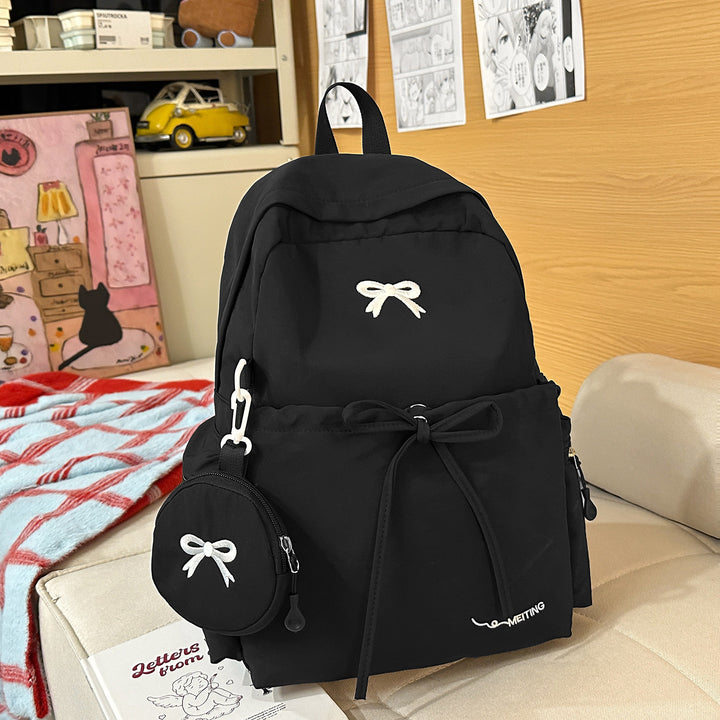 Backpack with Cute Appliqués and Multifunctional Design Bowlift