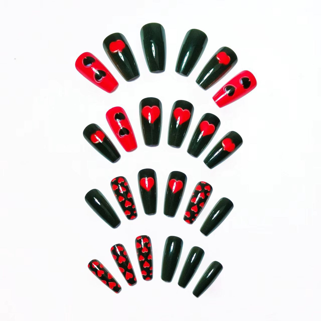 Artificial nails with Romantic Heart Design Bowlift