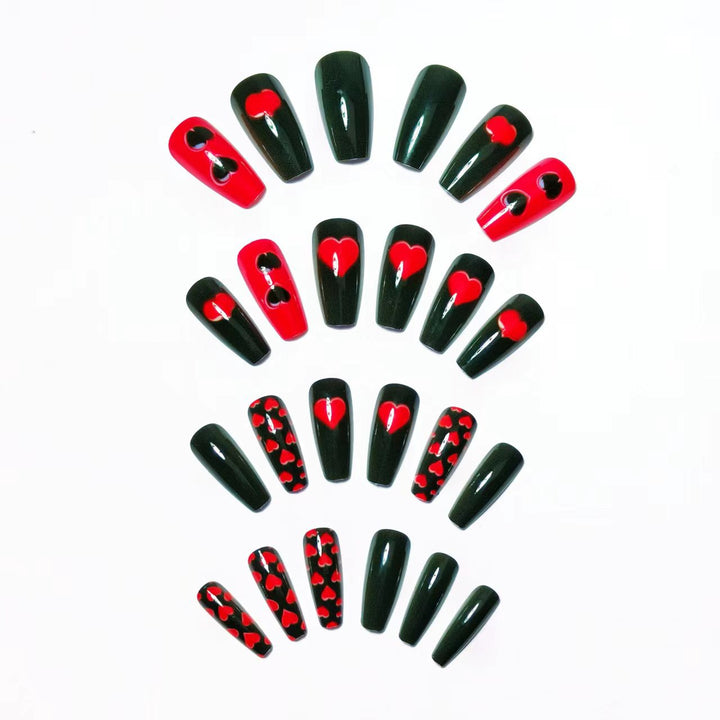 Artificial nails with Romantic Heart Design Bowlift