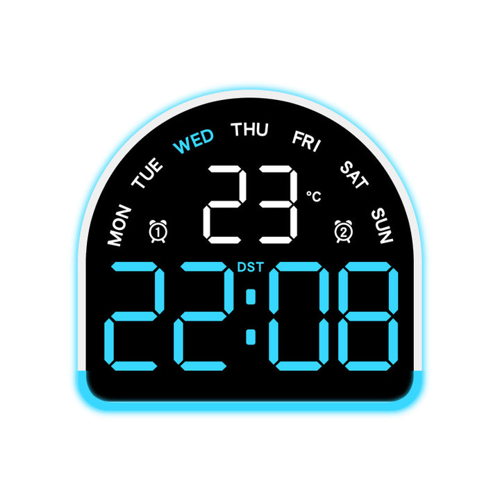 Digital alarm clock with temperature and day of the week display Bowlift