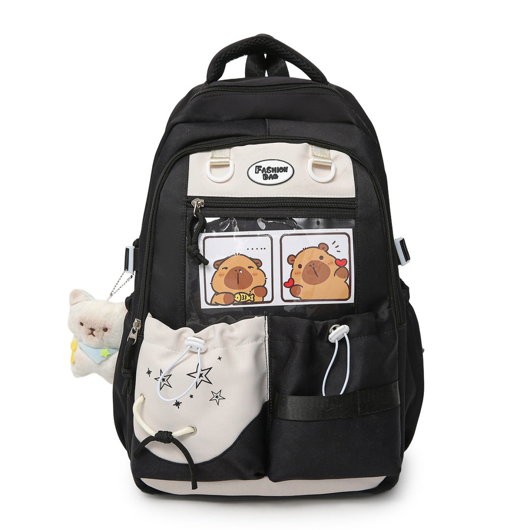 Cartoon Character Print School Backpack Bowlift