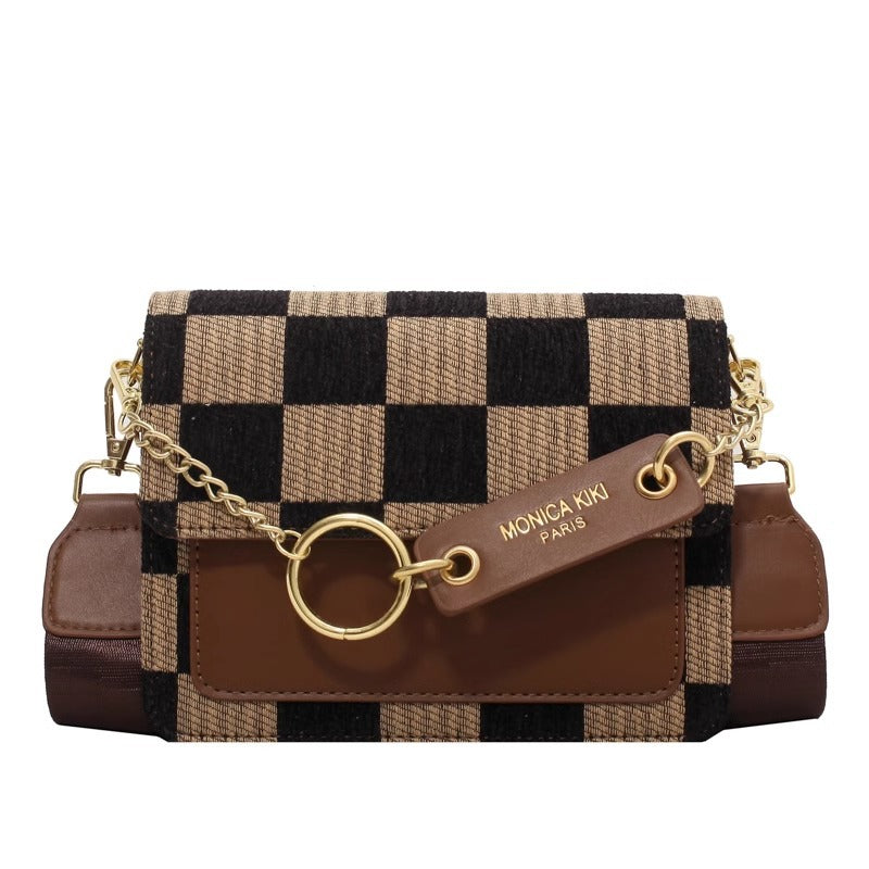 Fashion-Forward Checkered Crossbody Bag Bowlift