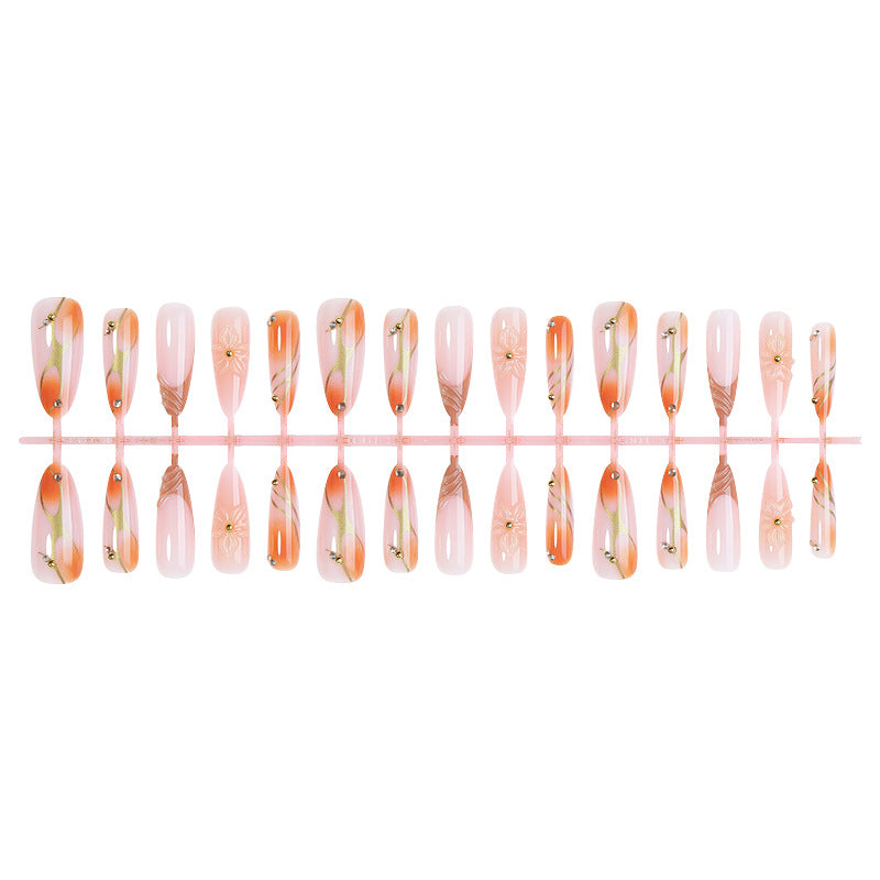 Elegant Floral Design Press-On Nails Art Set Bowlift