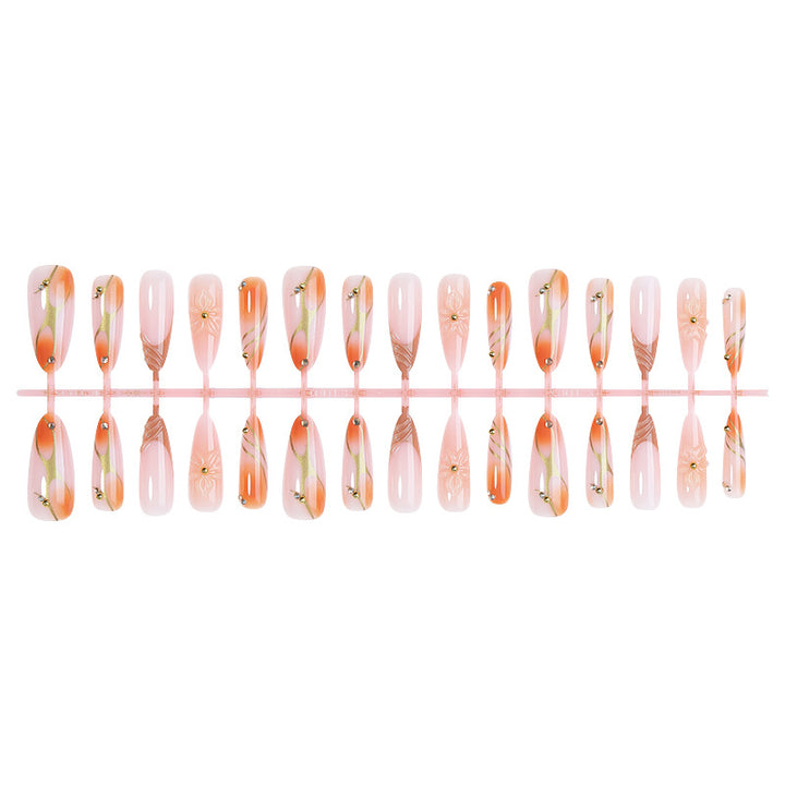 Elegant Floral Design Press-On Nails Art Set Bowlift
