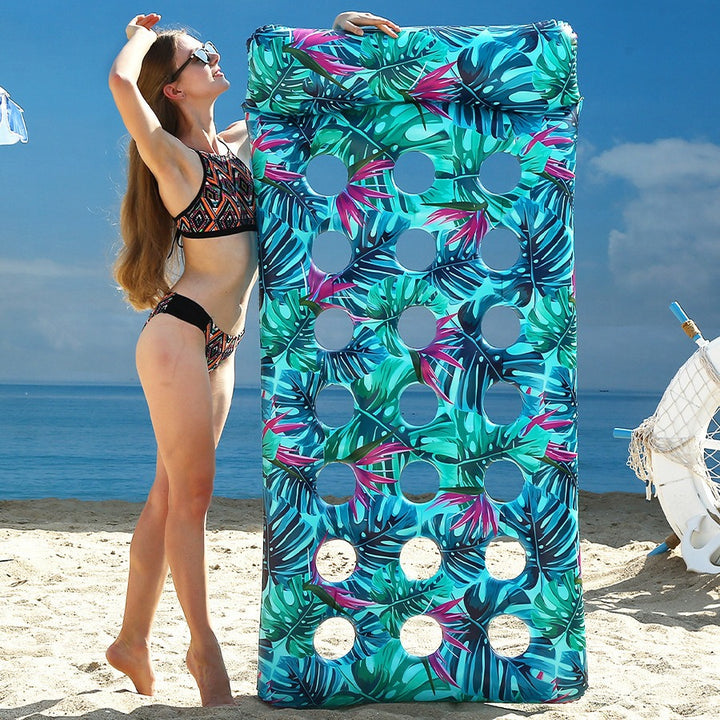 Ladies Inflatable Sun Lounger with Tropical Design Bowlift
