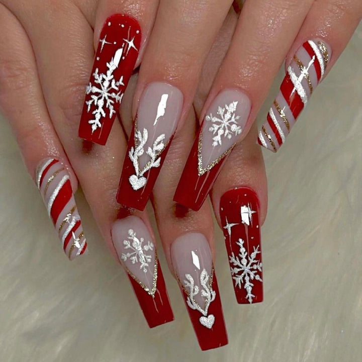 Artificial nail set with elegant pointed accents Bowlift