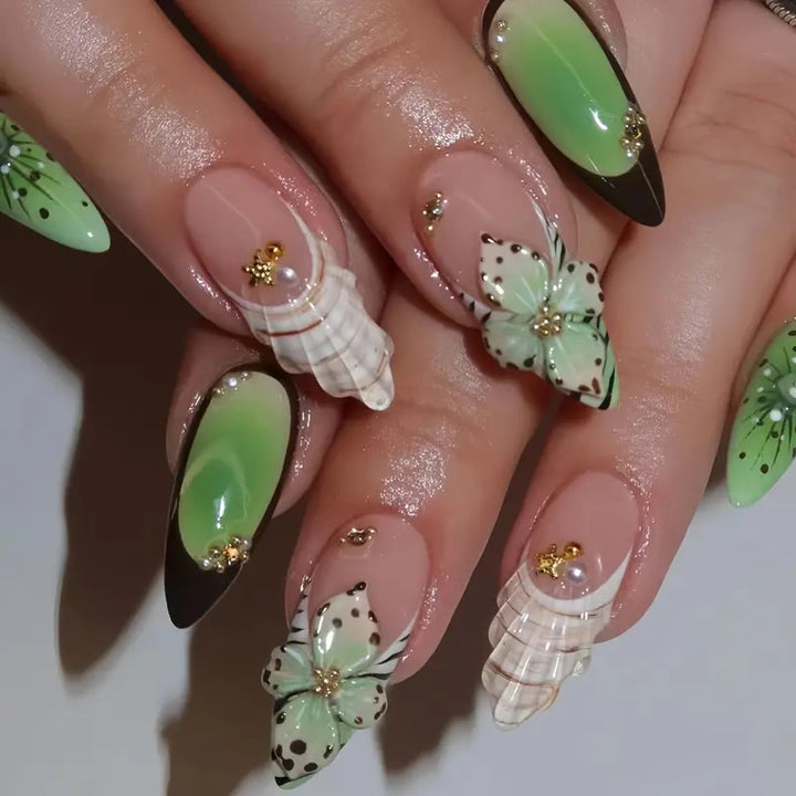 Decorative 3D Butterfly Themed Press-On Nail Art Bowlift