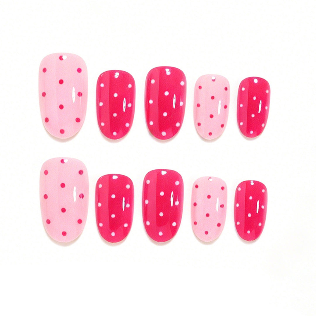Artistic Polka Dot Press-On Nails Bowlift