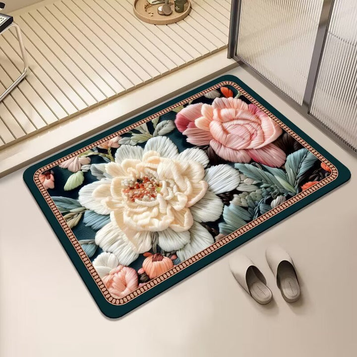 Floral Print Area Mat Bowlift