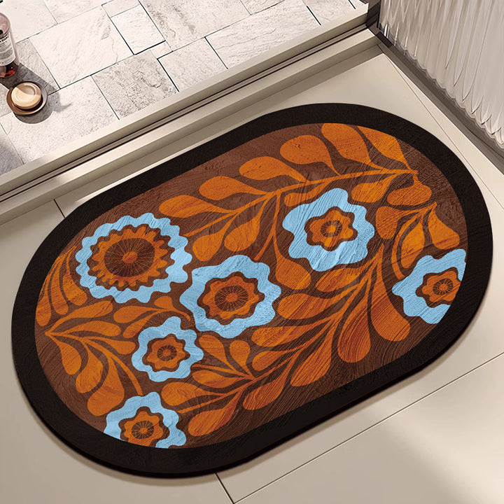 Floral Print Area Rug Bowlift