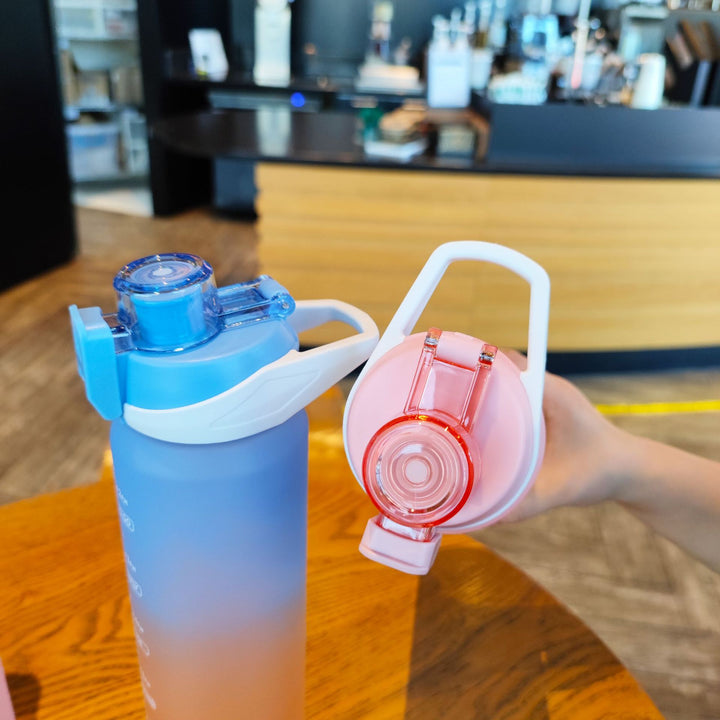 Women's Motivational Water Bottle with Unique Time Marking and Secure Closure Bowlift