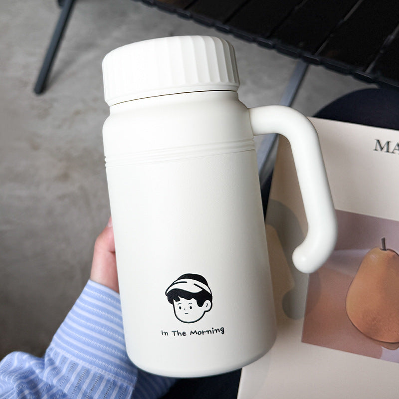 Women's insulated drinking bottle with ergonomic handle and practical leak protection Bowlift