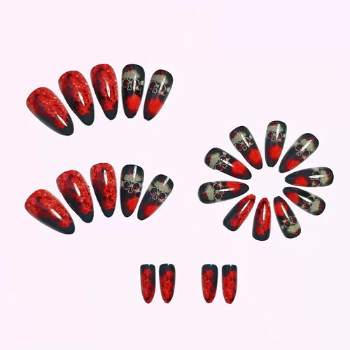 Acrylic nail set with spooky skull design Bowlift