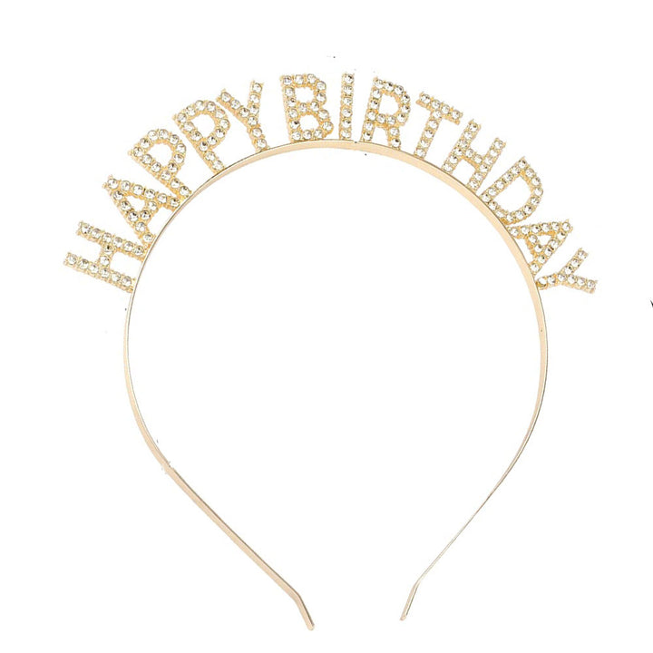 Ladies Glittering Headband with "Happy Birthday" Inscription Bowlift