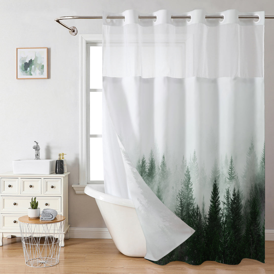 Forest Landscape Shower Curtain Bowlift