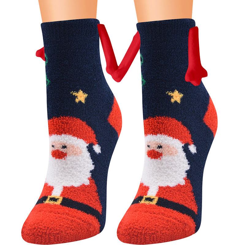 BowLift | Christmas Supplies Coral Fleece Tube Socks Warm Slipper Bed Socks Winter Soft Warm Slipper