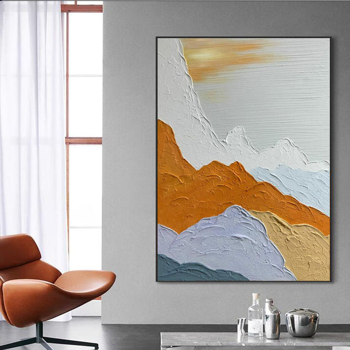 Contemporary Mountain Landscape Textured Wall Art