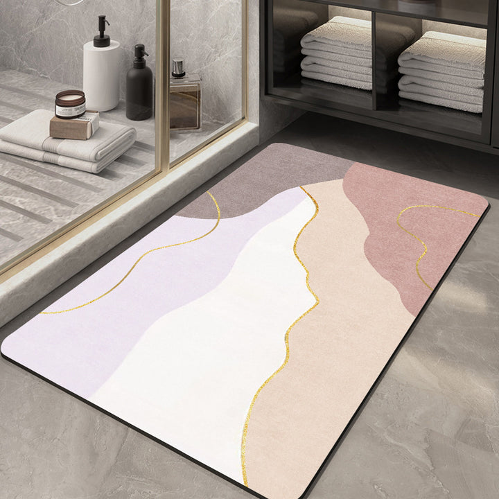 Contemporary Geometric Bath Rug Bowlift