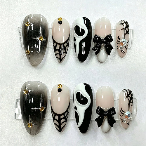 Creative Halloween Nail Art Set with Creepy Design Bowlift